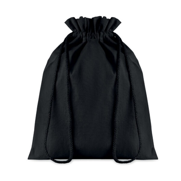 Średnia torba woreczek bawełniany czarny